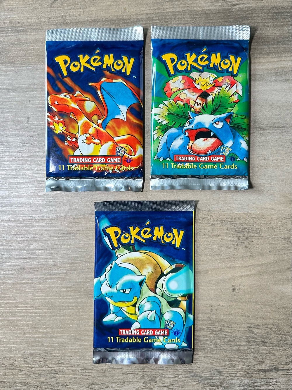Pokemon Lot of (3) Sealed Unopened Packs 1999 1st Edition Novelty Cards. Proxy.